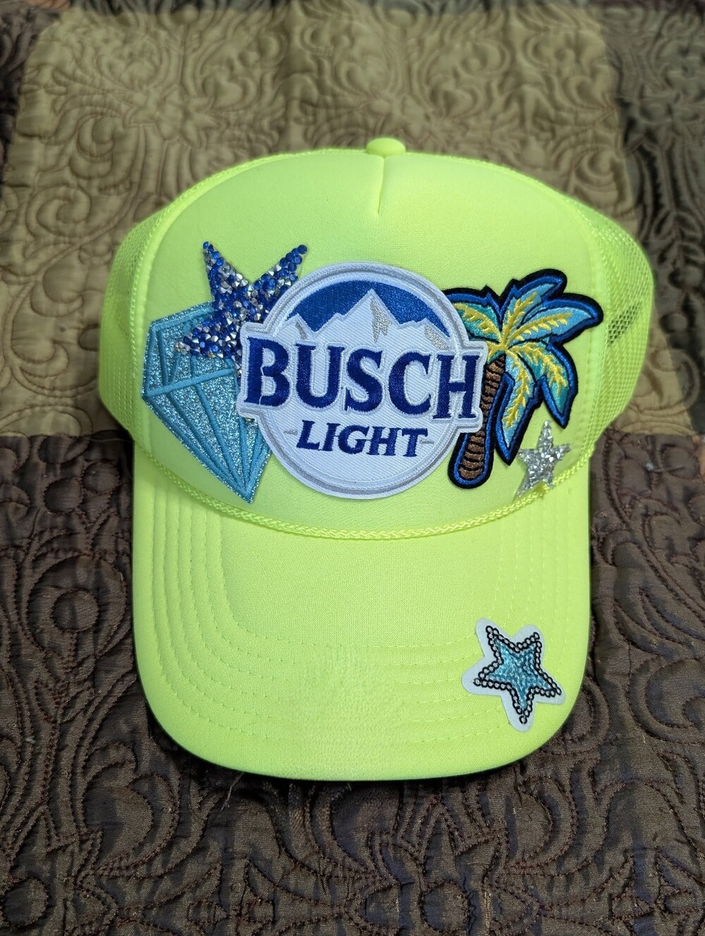 New OTTO Neon Green Custom Busch Light Trucker Hat